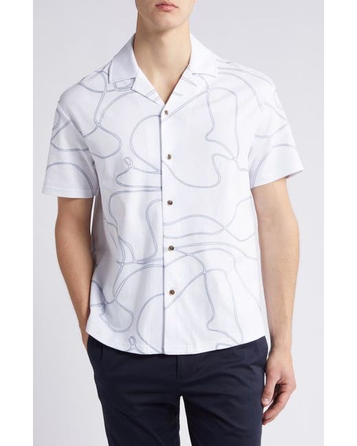 Reiss Menton Embroidered Cotton Camp Shirt
