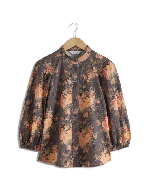 Other Stories Floral Print Cotton Shirt