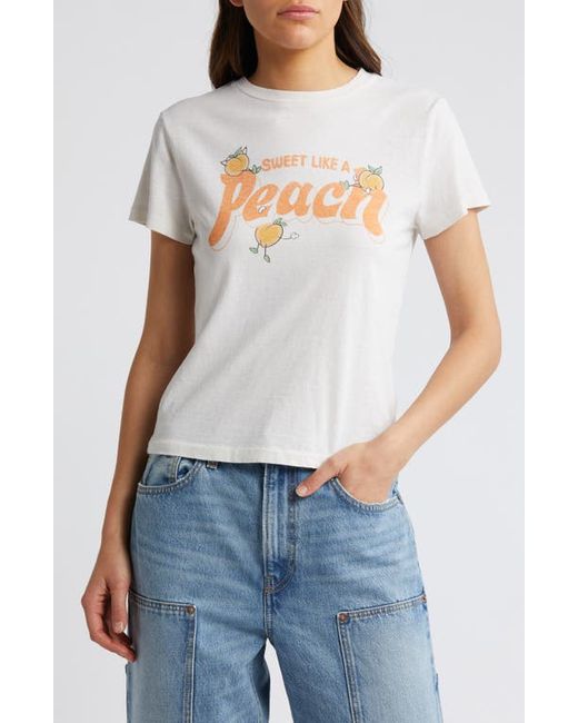 Re/Done Peach Cotton Graphic T-Shirt