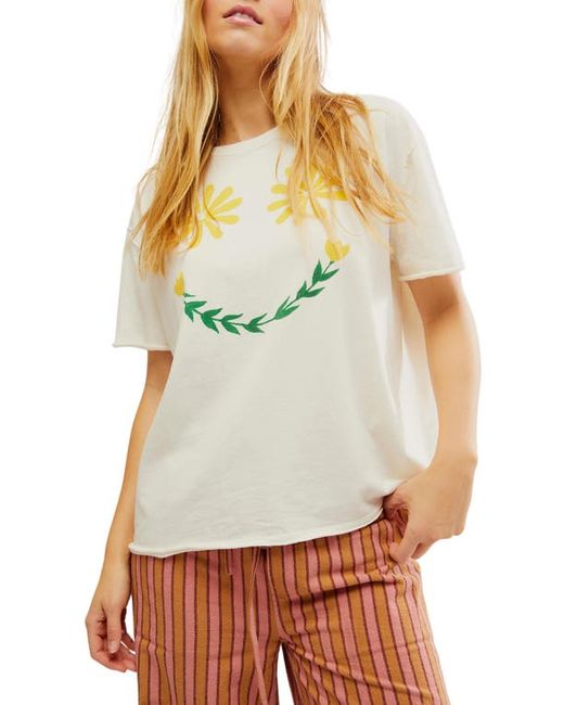 Free People Sunshine Smiles Oversize Cotton Graphic T-Shirt