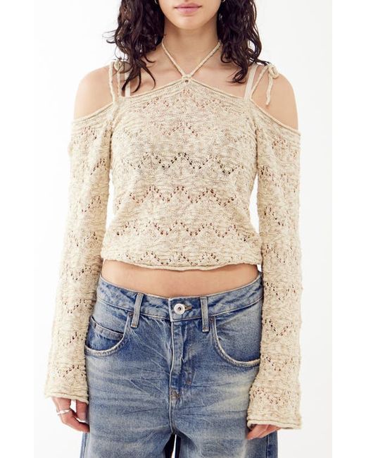 BDG Urban Outfitters Tie Shoulder Pointelle Sweater
