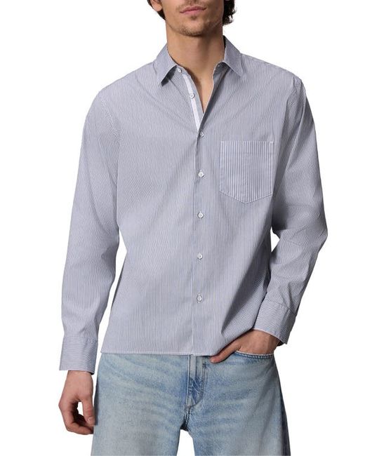 Rag & Bone Dalton Mixed Stripe Hemp Cotton Button-Up Shirt