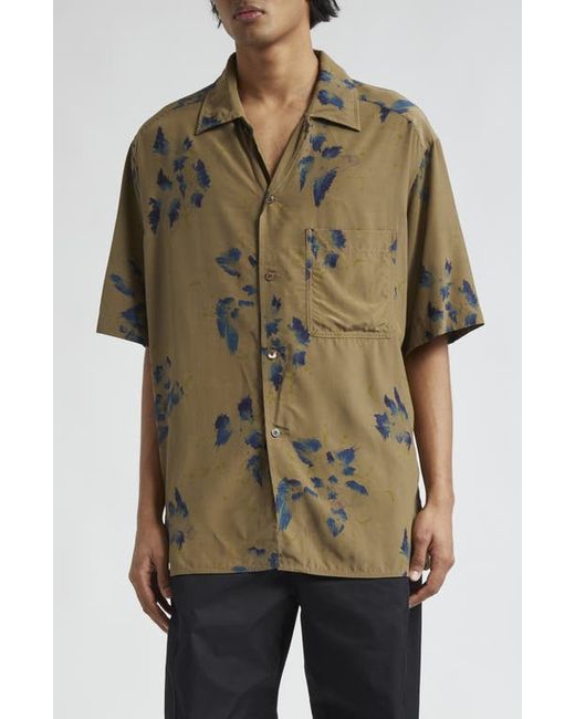 Lemaire The Summer Oversize Floral Print Camp Shirt Ink
