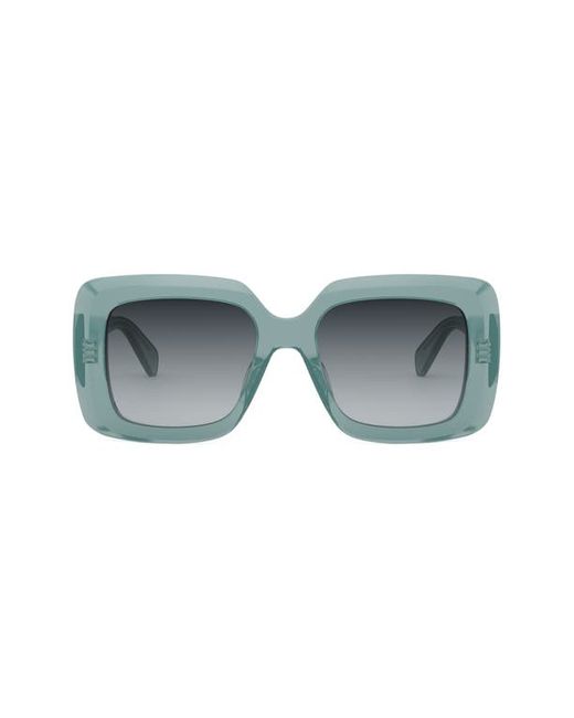Celine Bold 3 Dots 54mm Square Sunglasses Shiny Light Smoke