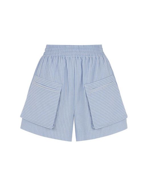 Nocturne Striped Mini Shorts with Pockets