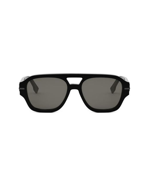 Fendi The Fendigraphy 55mm Geometric Sunglasses Shiny Smoke