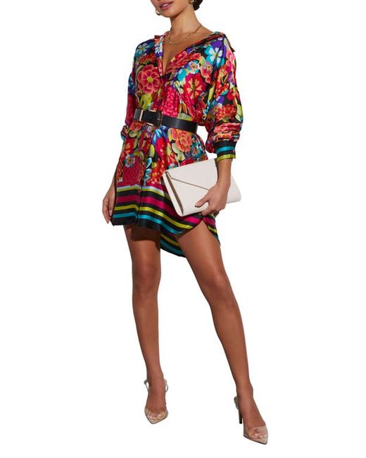 Vici Collection Coveted Floral Long Sleeve Shirtdress