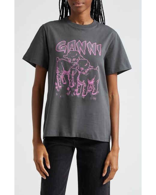 Ganni Lambs Organic Cotton Graphic T-Shirt