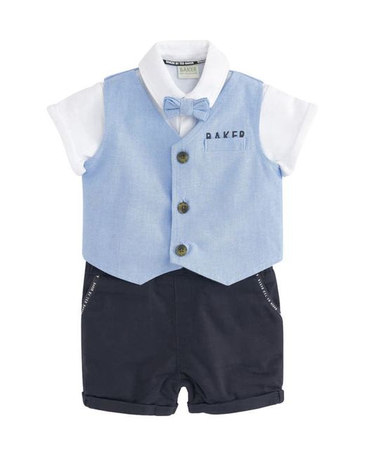 Baker by Ted Baker Faux Three-Piece Cotton Romper Bow Tie Set