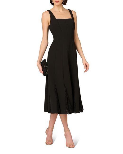 Aidan Mattox by Adrianna Papell Bonded Crepe Midi Cocktail Dress