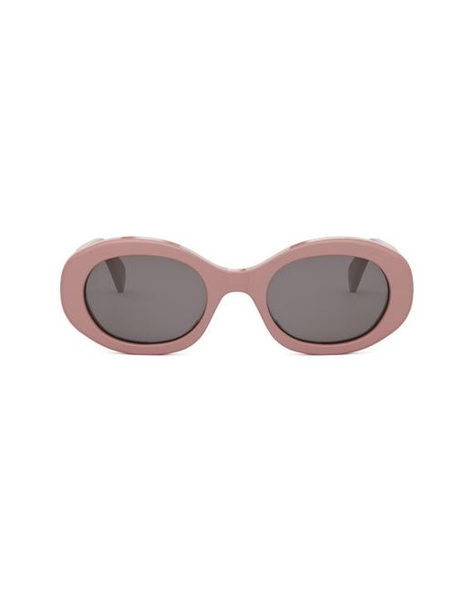 Celine Triomphe 52mm Oval Sunglasses Shiny Smoke