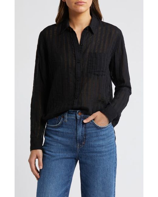 Rails Charli Shadow Stripe Cotton Button-Up Shirt