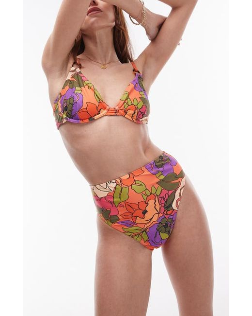 TopShop Floral Underwire Bikini Top