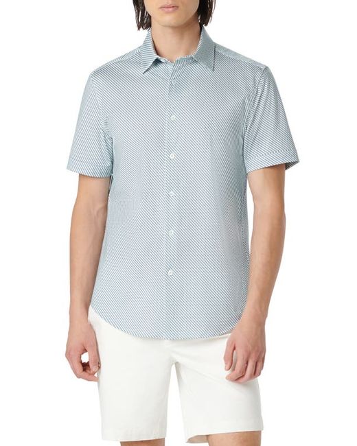 Bugatchi Miles OoohCotton Geo Print Short Sleeve Button-Up Shirt