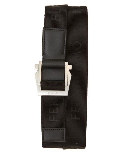 Ferragamo Jacquard Webbing Leather Belt