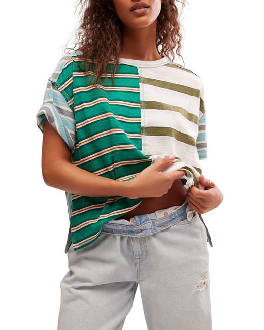 Free People Get Real Stripe Oversize T-Shirt