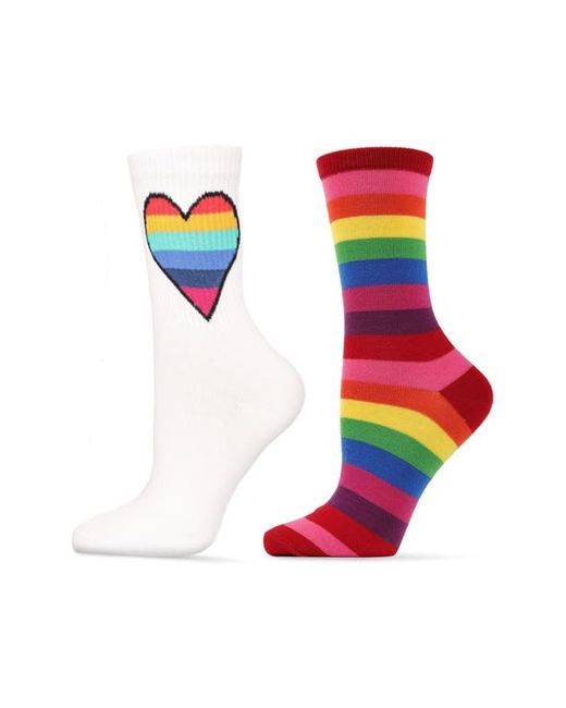 Memoi Rainbow Pride Assorted 2-Pack Crew Socks