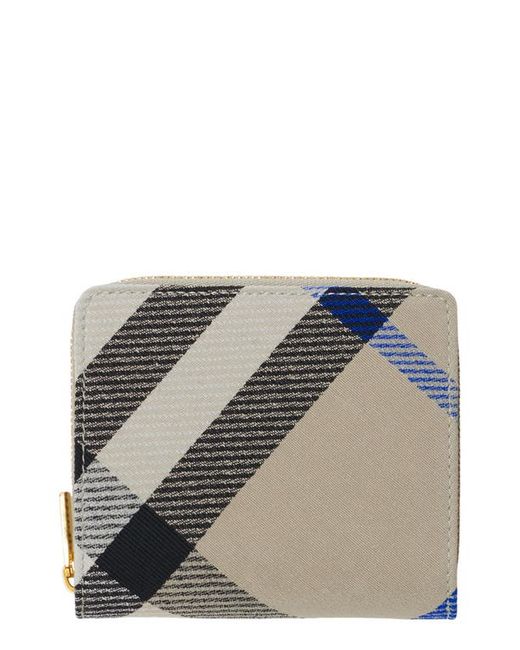 Burberry Check Jacquard Compact Zip Wallet