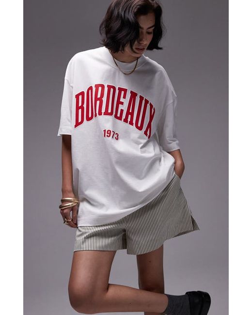 TopShop Bordeaux Oversize Graphic T-Shirt