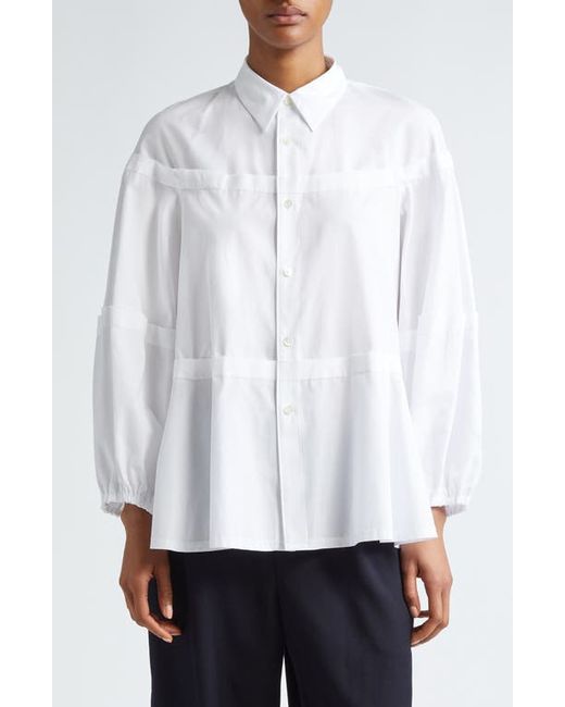 Comme Des Garçons Comme Des Garçons Peplum Cotton Broadcloth Button-Up Shirt