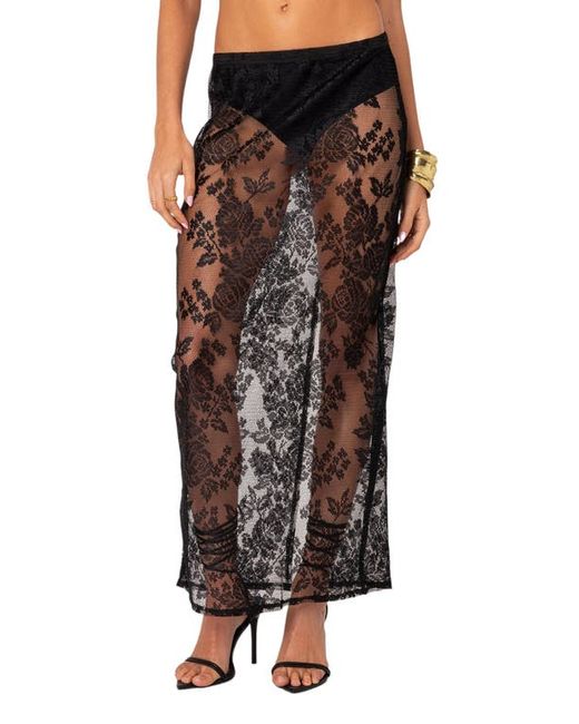 Edikted Bess Sheer Lace Cover-Up Maxi Skirt