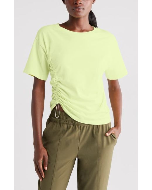Zella Adjustable Ruched Pima Cotton T-Shirt
