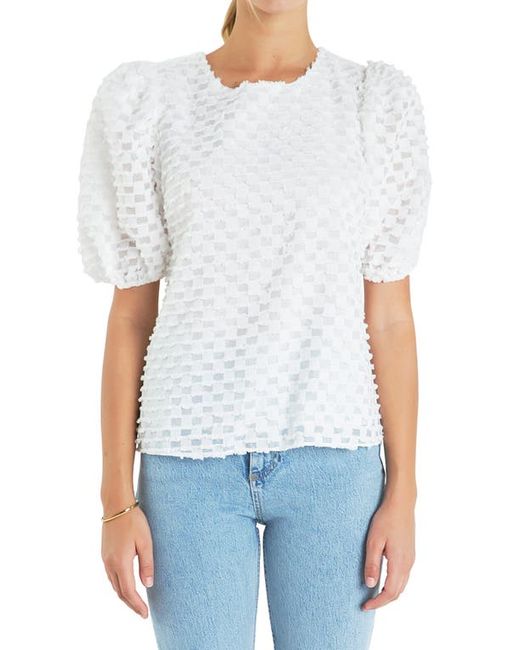 English Factory Textured Puff Sleeve Top