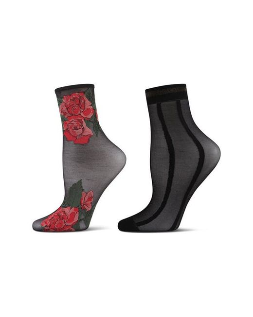 Memoi Assorted 2-Pack Ankle Socks