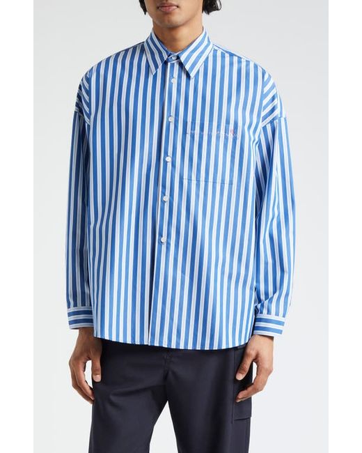 Marni Stripe Organic Cotton Poplin Button-Up Shirt