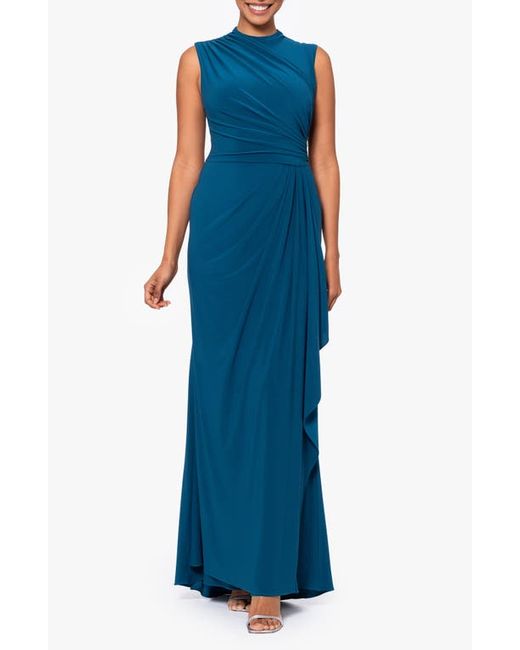 Betsy & Adam Ruched Sleeveless Gown