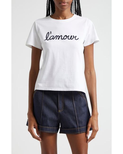 Cinq a Sept Lamour Shrunken T-Shirt White/Navy
