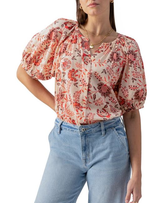 Sanctuary Puff Sleeve Cotton Button-Up Top