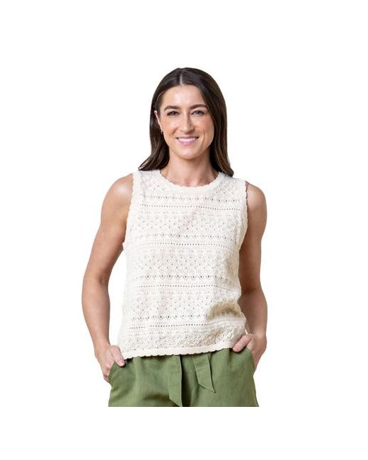 Hope & Henry Organic Sleeveless Crochet Sweater Tank