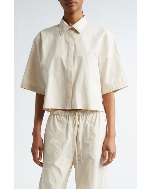 Totême Crop Organic Cotton Poplin Button-Up Shirt