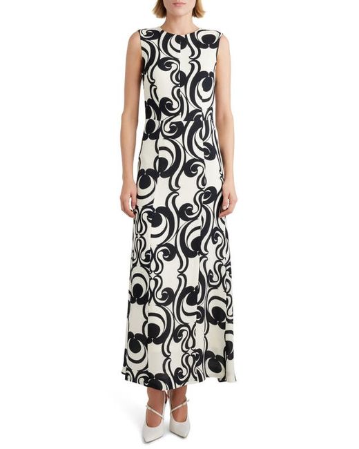 Dries Van Noten Swirl Print Paneled Sleeveless Dress