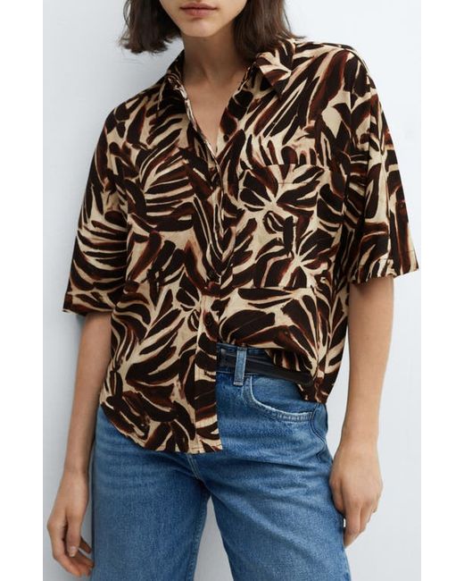Mango Claudie Floral Print Button-Up Shirt