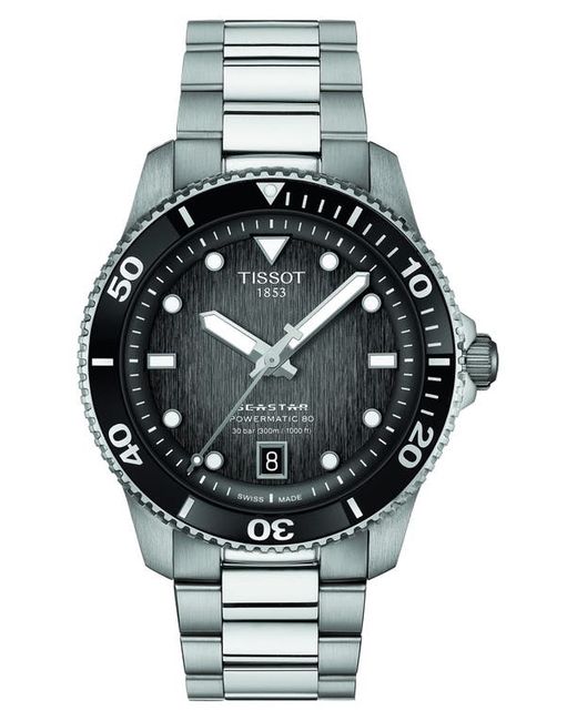 Tissot Tisso Seastar 1000 Powermatic 80 Bracelet Watch 40mm Black