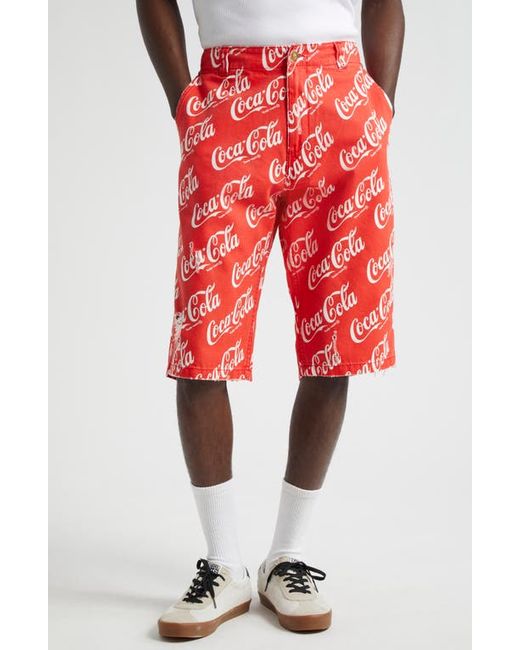 Erl x Coca-Cola Ripped Canvas Bermuda Shorts