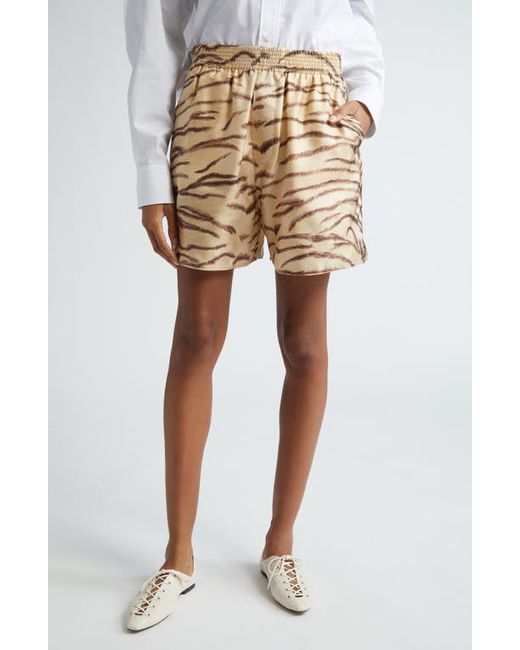 Stella McCartney Tiger Stripe Silk Shorts