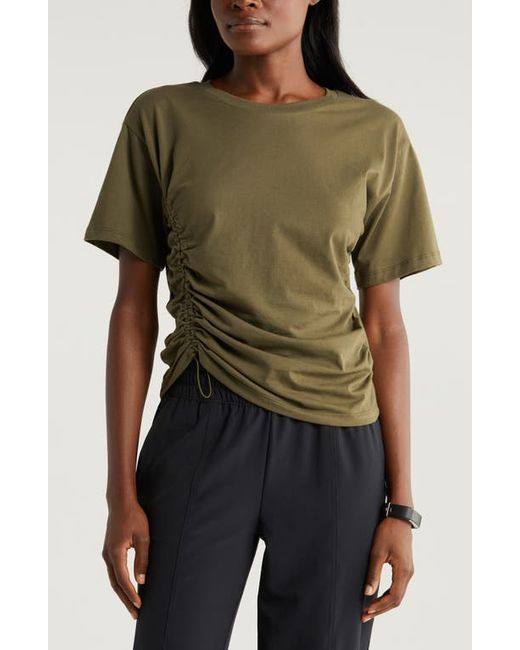 Zella Adjustable Ruched Pima Cotton T-Shirt