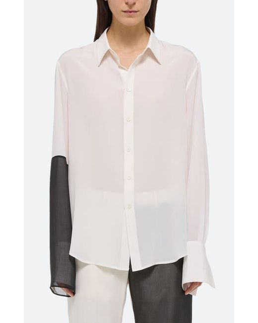 Helmut Lang Relaxed Silk Button-Up Shirt black Xx-Small