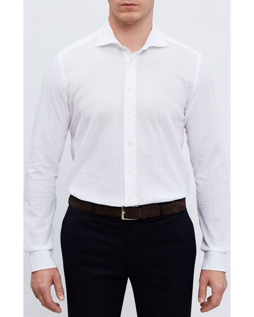 Emanuel Berg Cotton Seersucker Button-Up Shirt