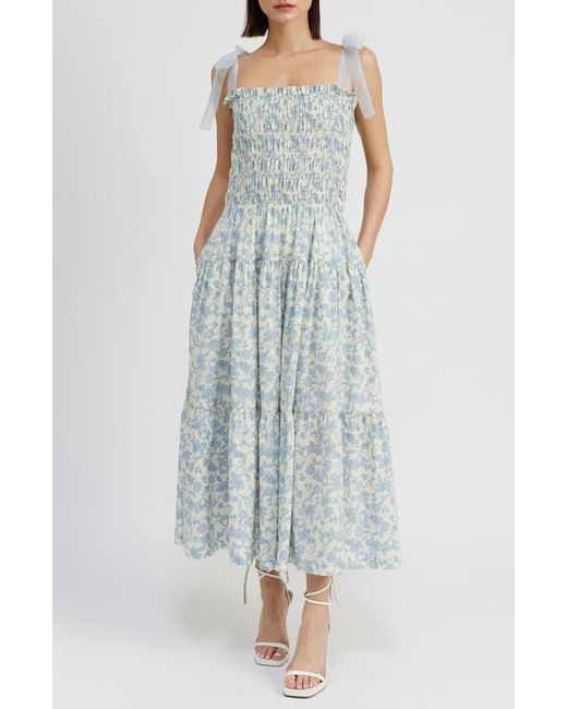 En Saison Egret Floral Cotton Maxi Dress