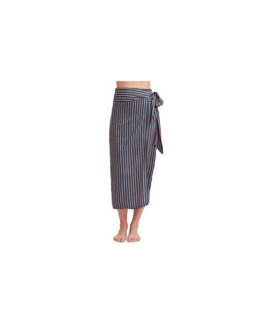 Au Naturel by Gottex Printed stripe long sarong skirt swim cover up