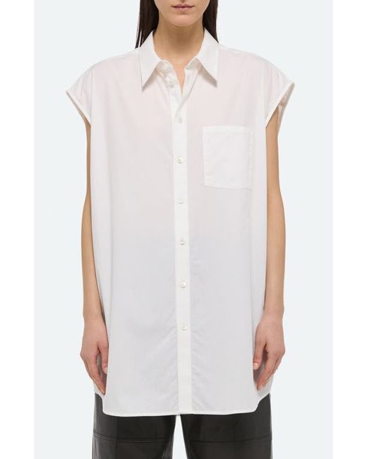 Helmut Lang Soft Cap Sleeve Button-Up Shirt Xxx-Small