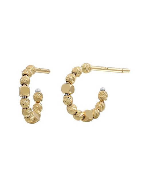 Bony Levy 14K Gold Beaded Hoop Earrings