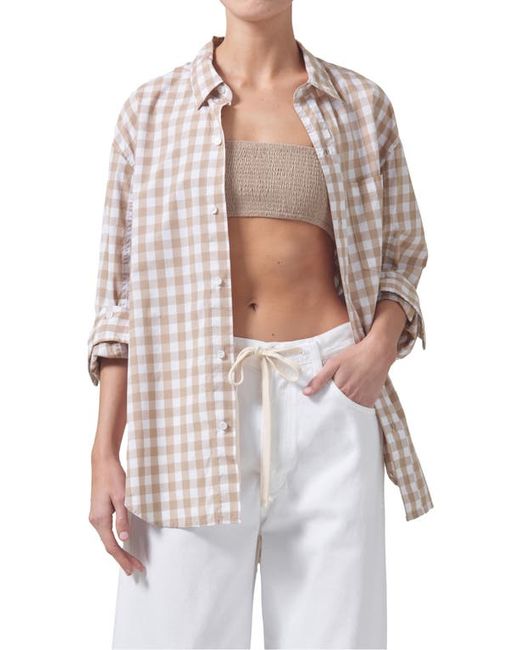 Citizens of Humanity Kayla Gingham Oversize Button-Up Shirt