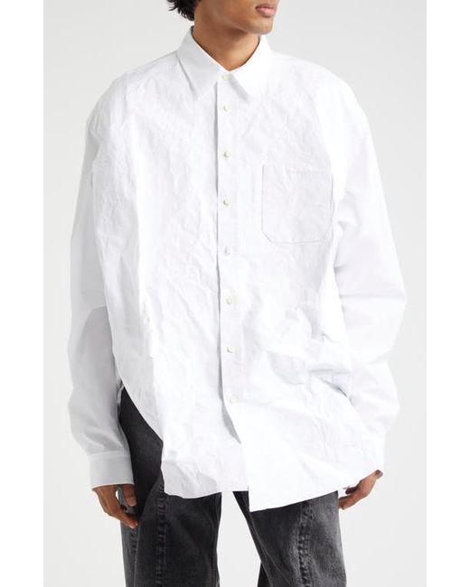 Y / Project Scrunched Organic Cotton Poplin Button-Up Shirt