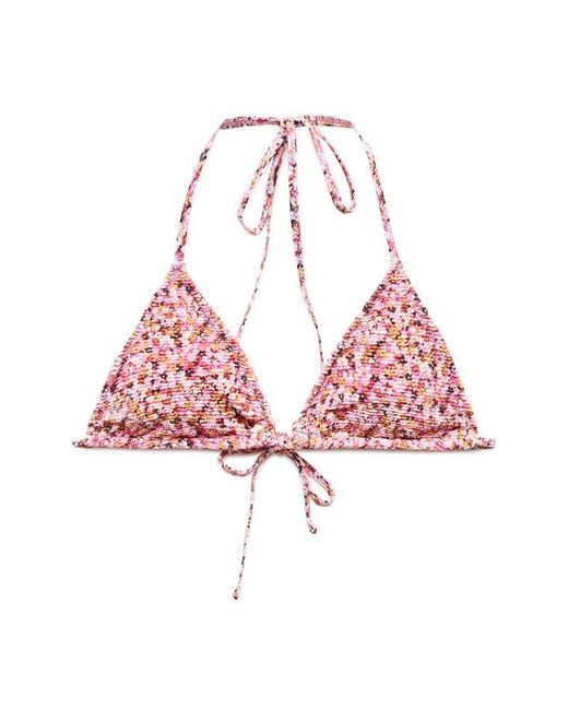 Mango Floral Print Triangle Bikini Top