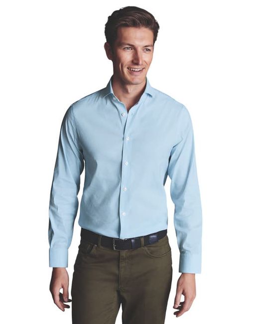 Charles Tyrwhitt Non-Iron Stretch Twill Slim Fit Shirt Single Cuff